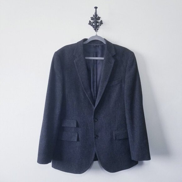 J Crew Blazer Mens 40L Gray Ludlow Wool Suit Jacket Sport Coat Preppy EUC - Picture 1 of 6